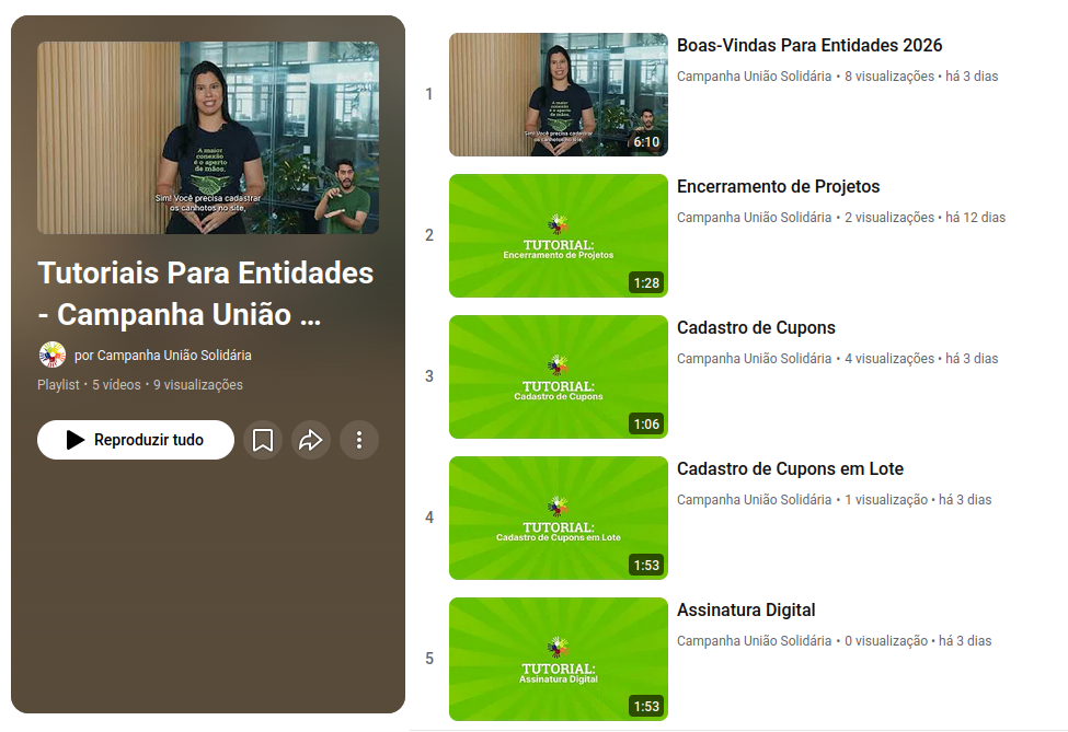 Playlist de Tutoriais